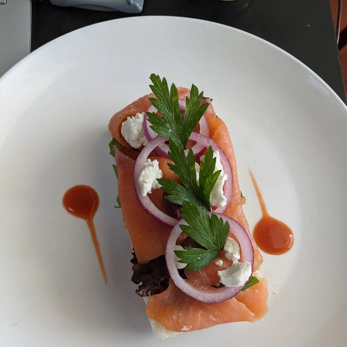 Open Faced Smoked Salmon Sandwich