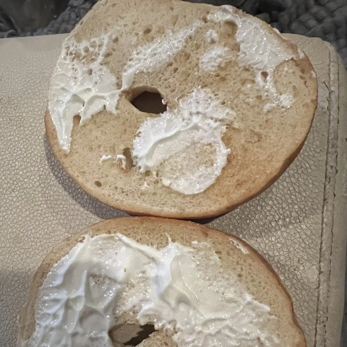 Bagels with Cream Cheese Cucumber and Tomato