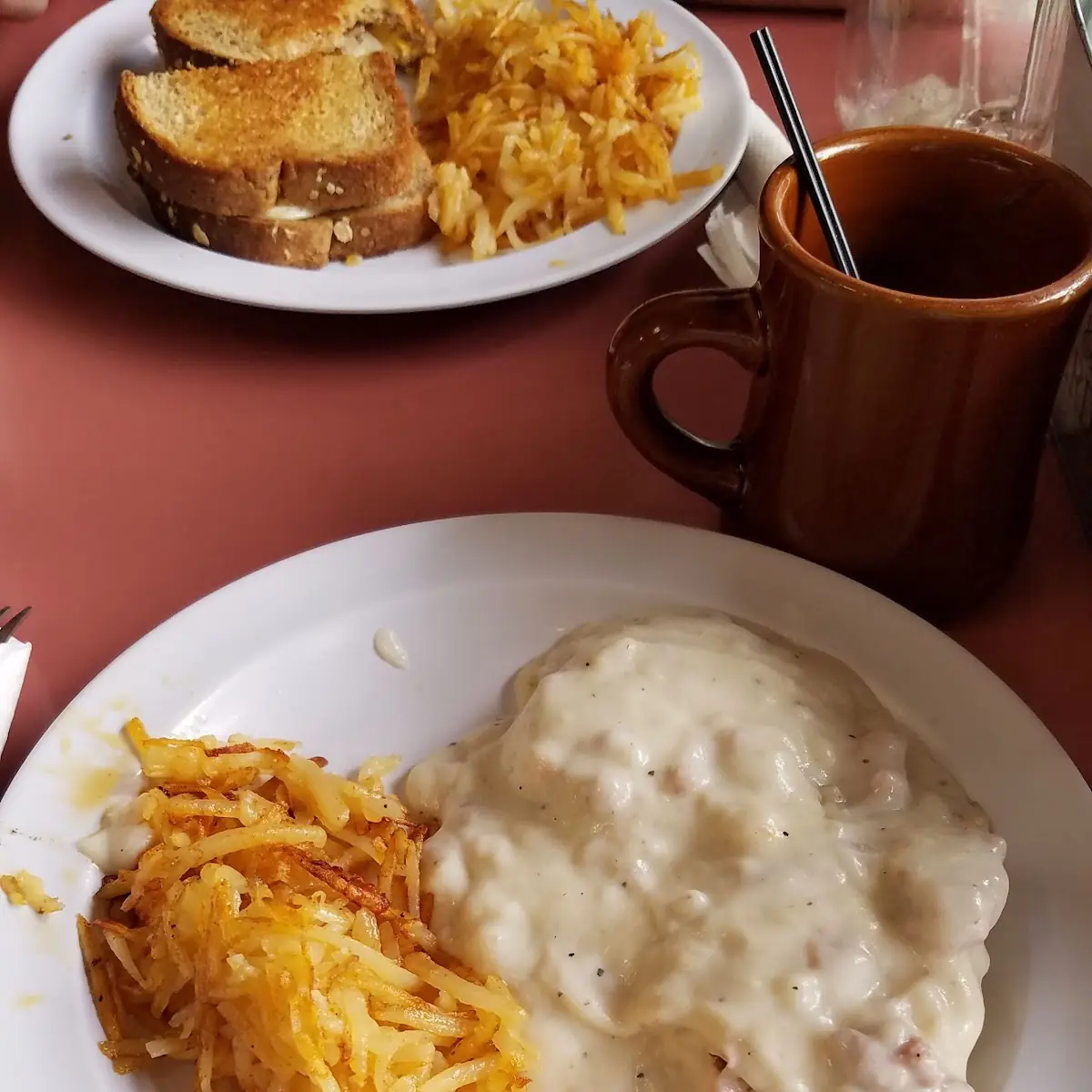 Sausage Gravy and Biscuits with Hash Browns