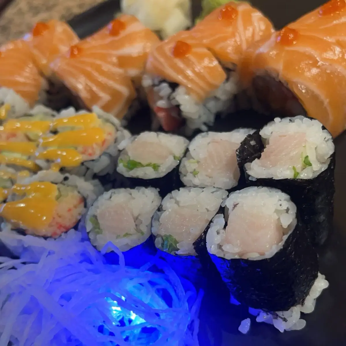 Tri color sushi
