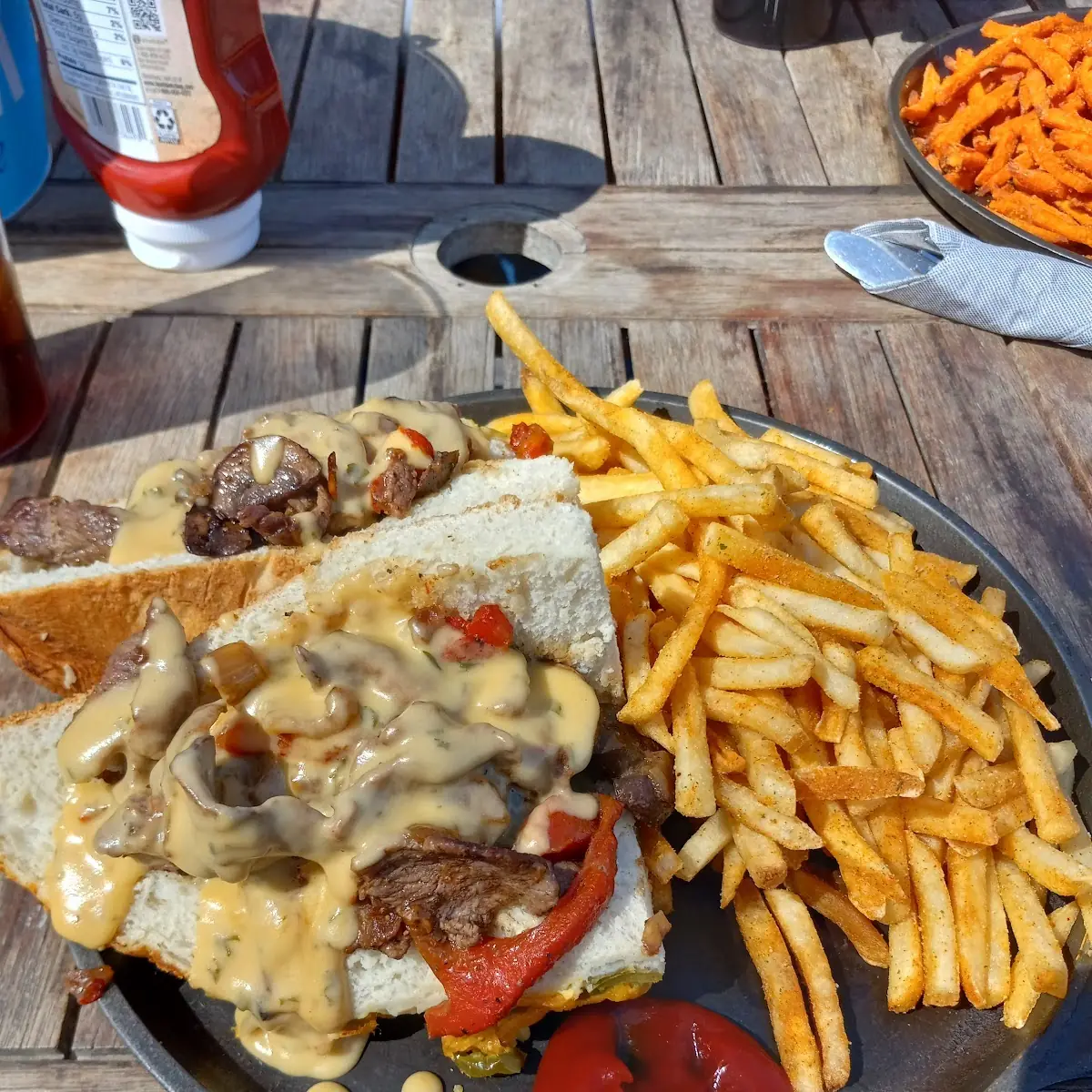 Tri Tip Philly Cheese Steak Sandwich