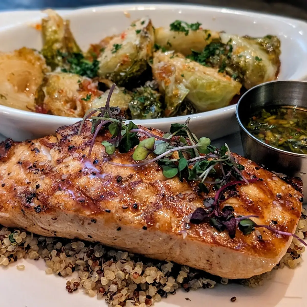 Grilled Salmon and Brussel Sprouts