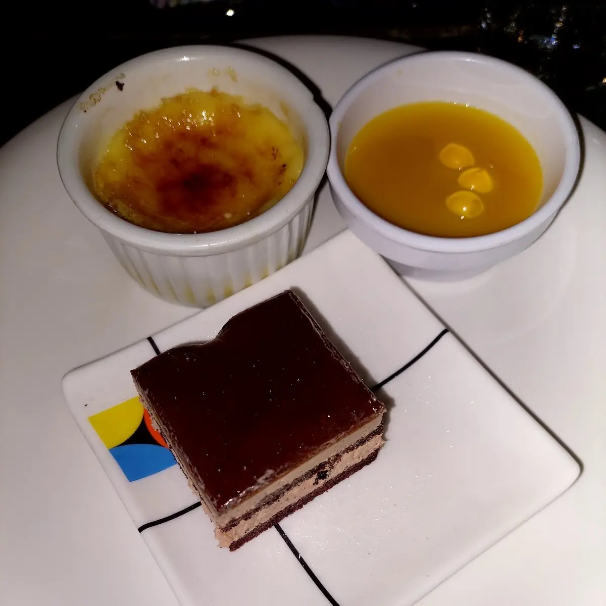 Tiramisu and Creme Brulee