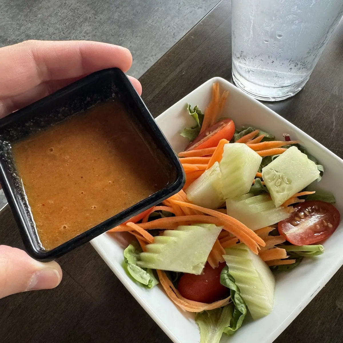 Side Salad with Peanut Sauce Dressing