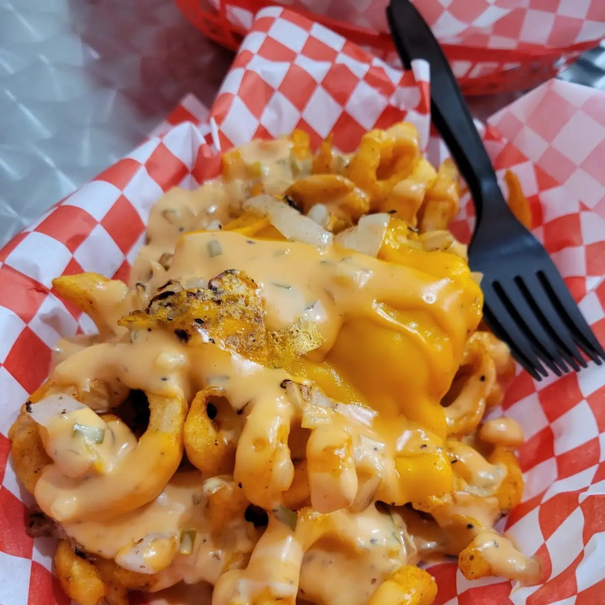 Philly Cheesesteak Waffle Fries
