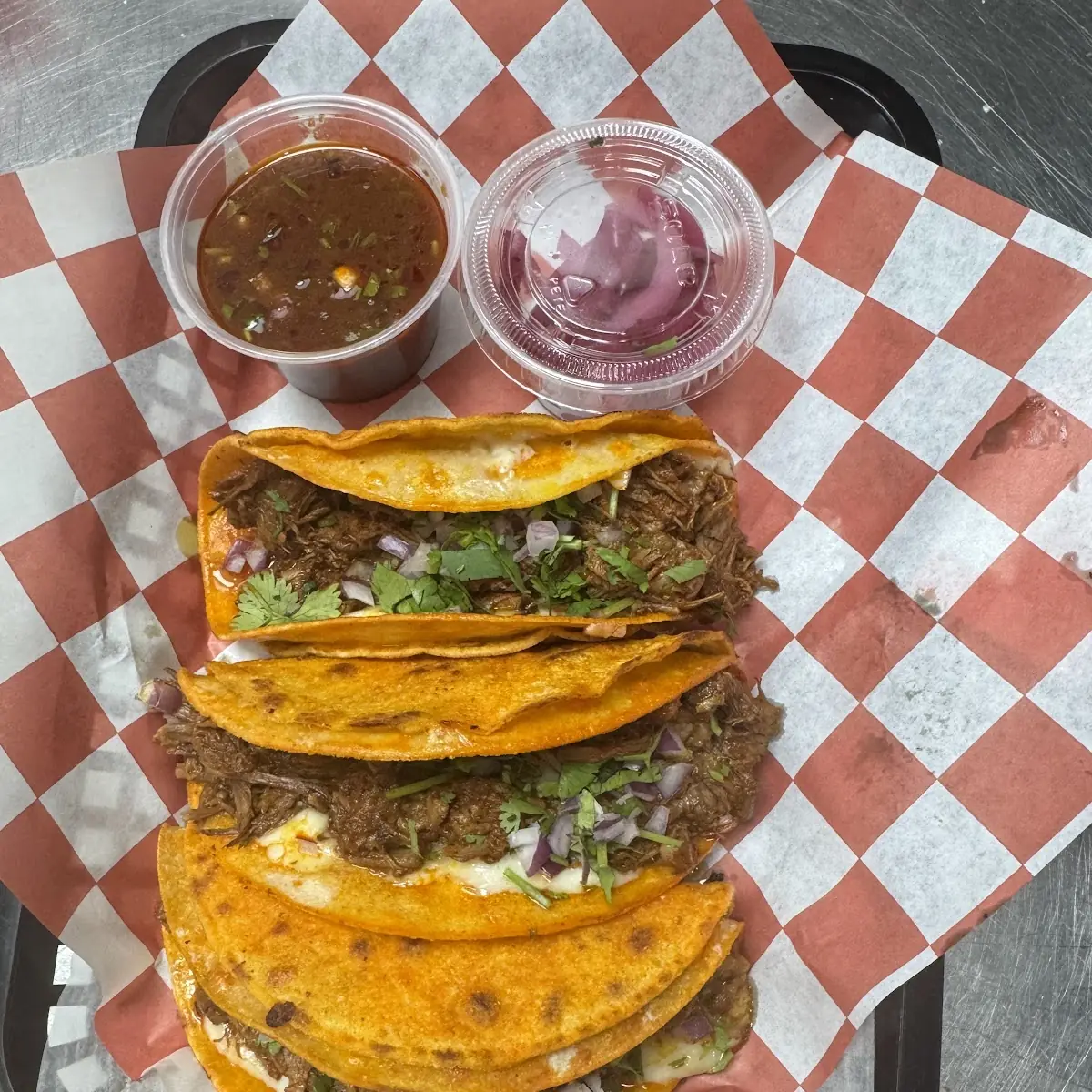 Birria Tacos with Dipping Sauce