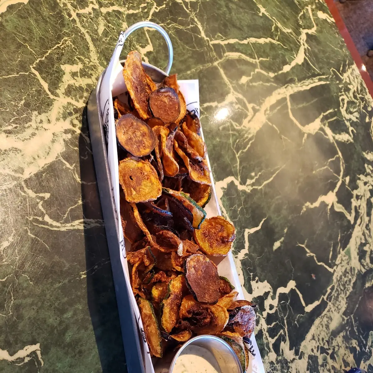 Veggie Chips and Kosher Dill Dipping Sauce
