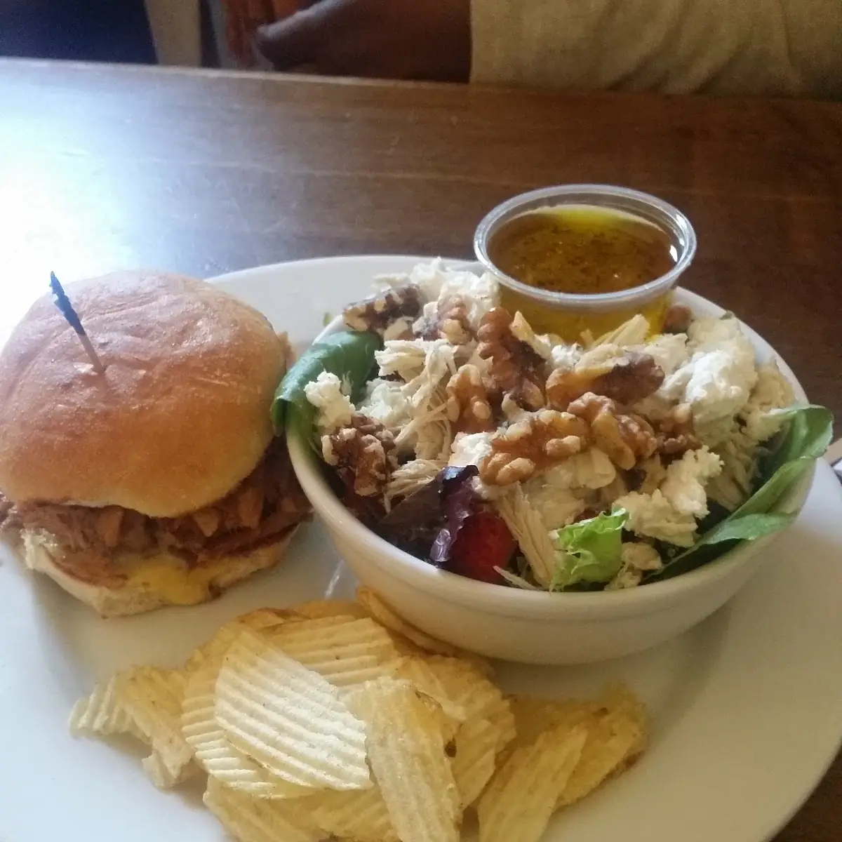 Lunch Combo- Kaldi Salad & Pulled Chicken Sandwich