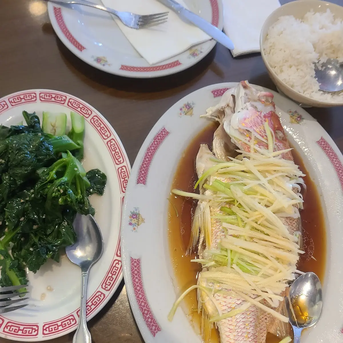 Chinese Broccoli and Steamed Fish