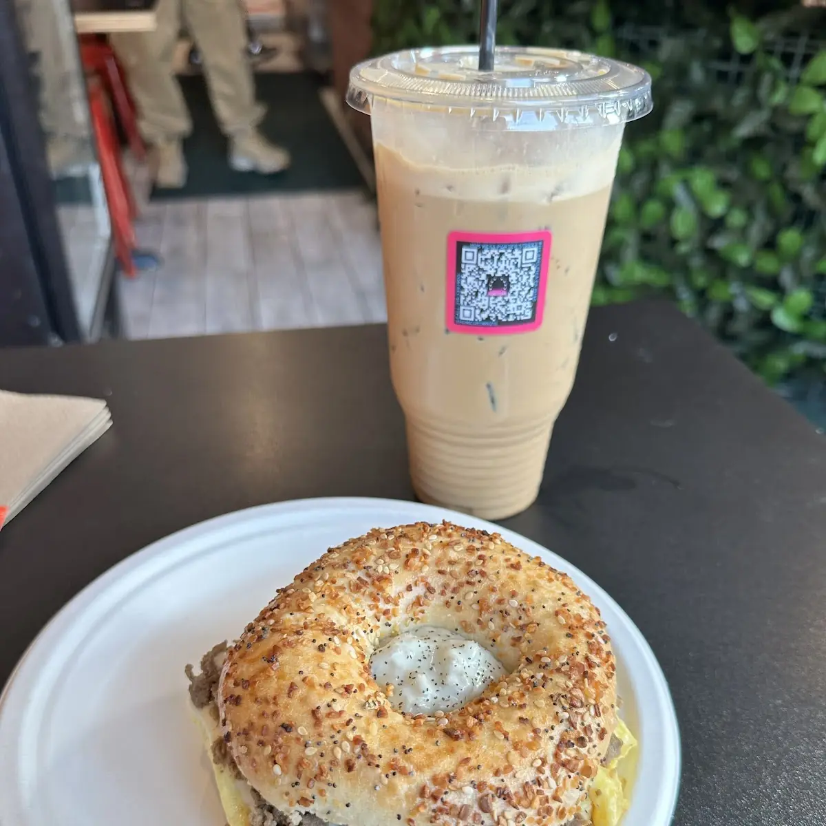 Steak Egg and Cheese Everything Bagel
