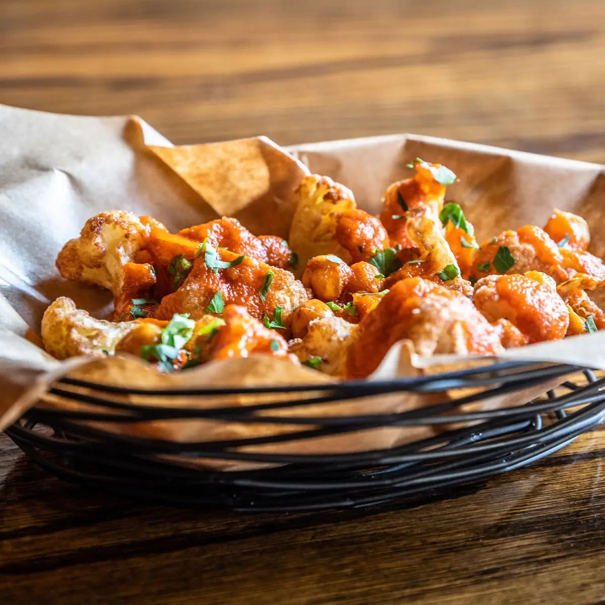 Crispy Buffalo Cauliflower & Chickpeas