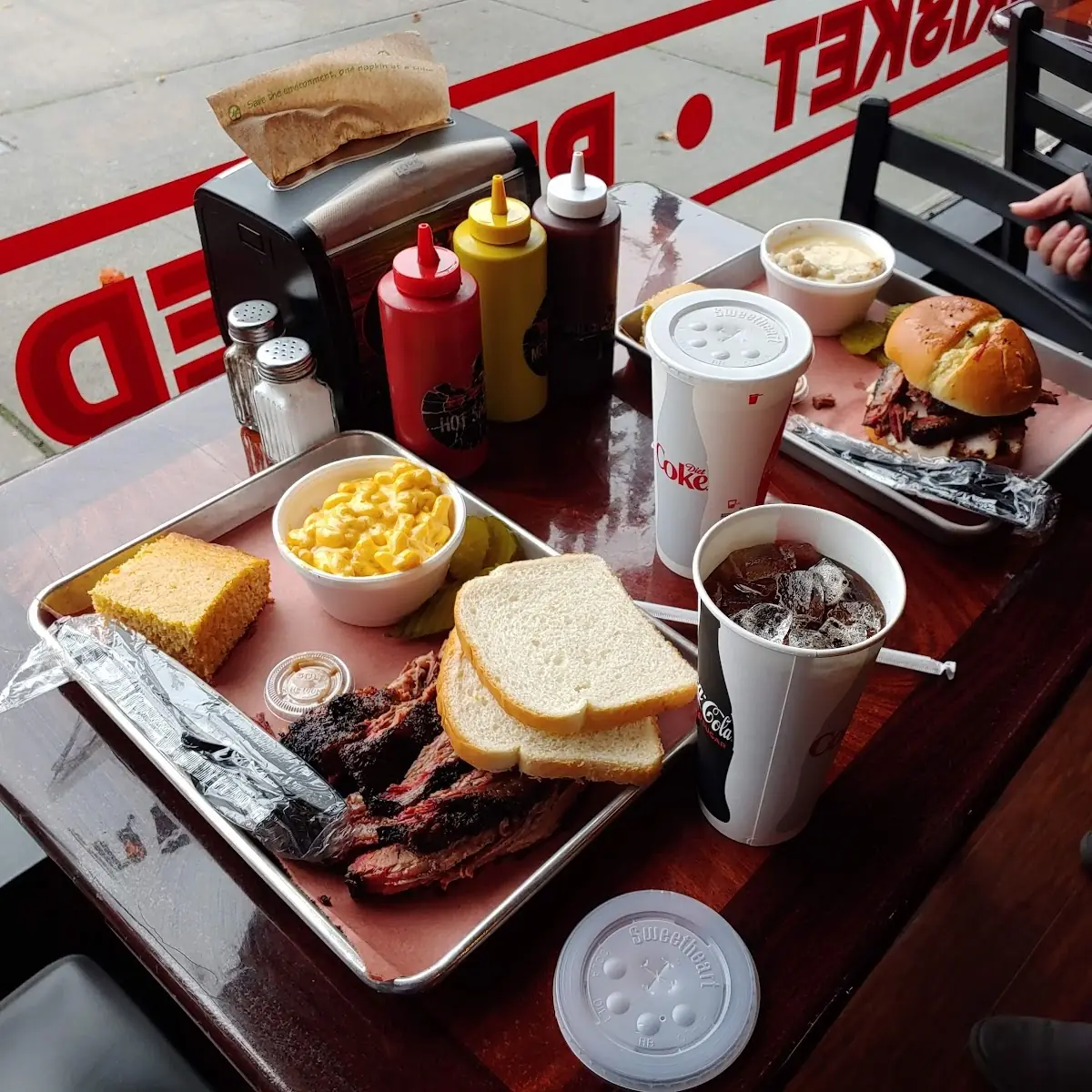 Brisket Sandwich and Mac N Cheese