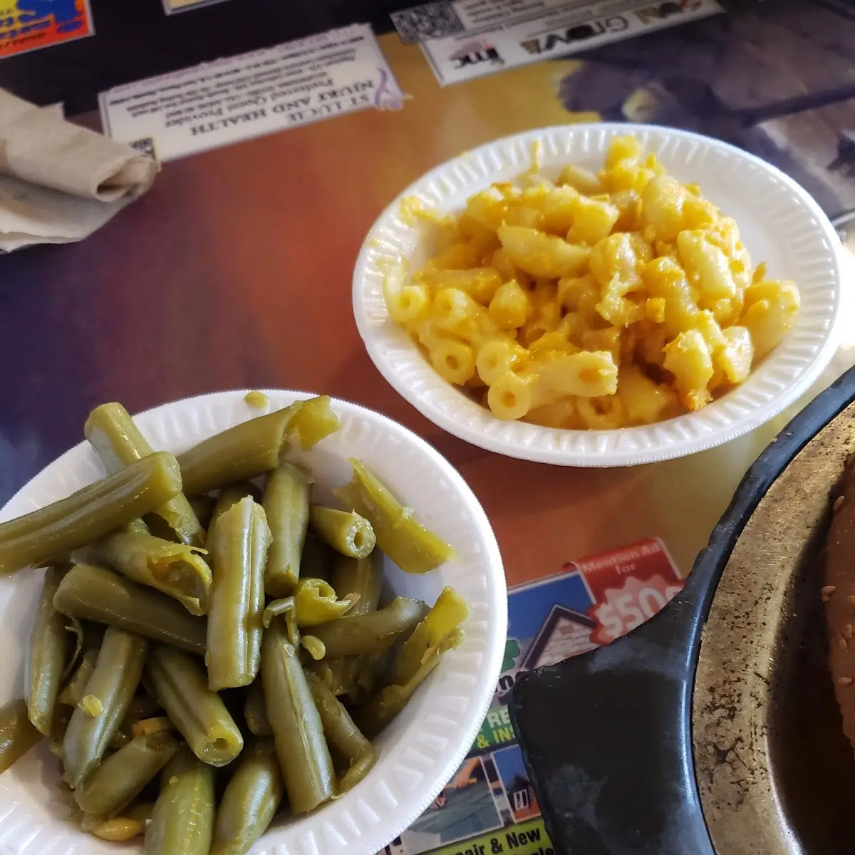 Green Beans and Mac N Cheese