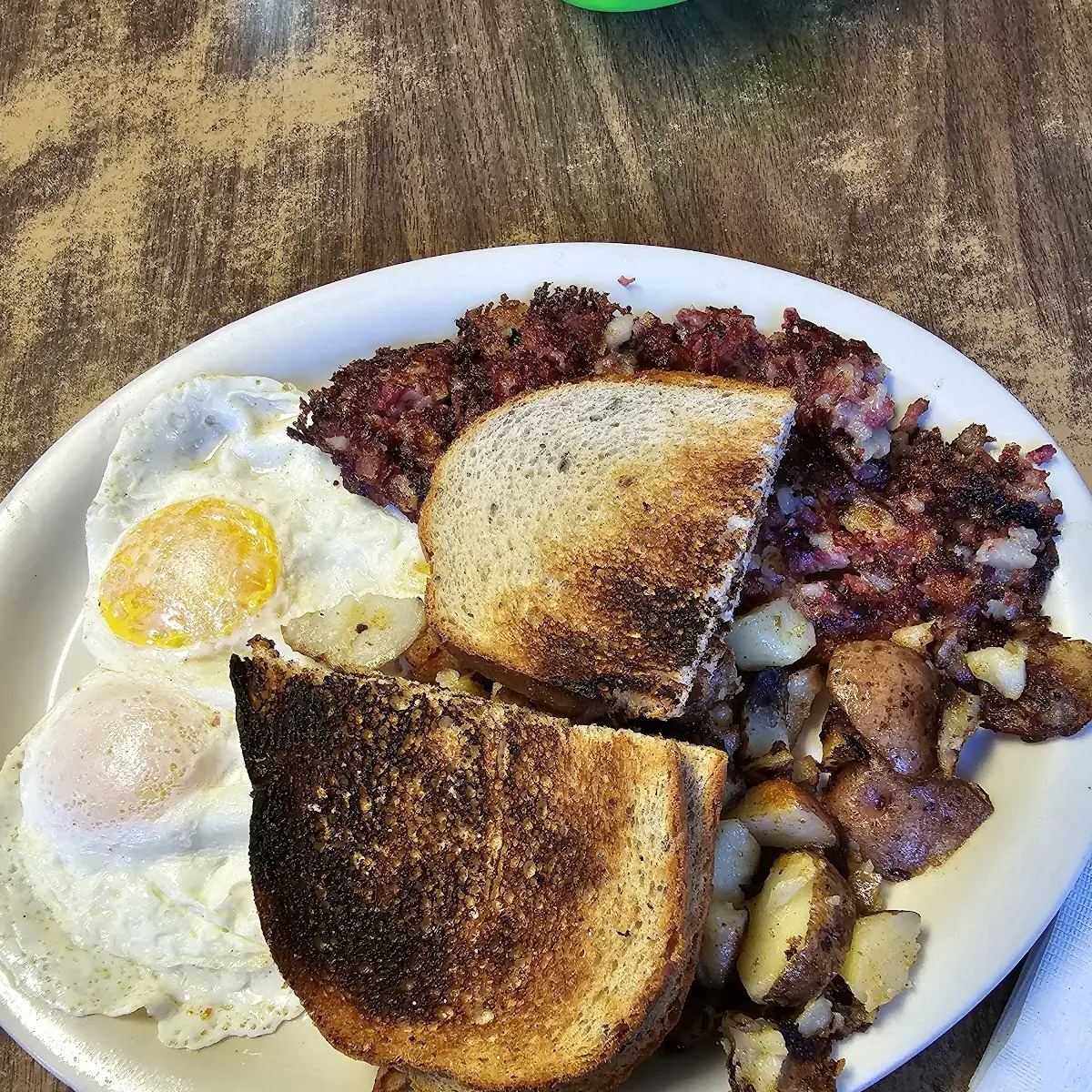 Homemade Corned Beef Hash Eggs Toast