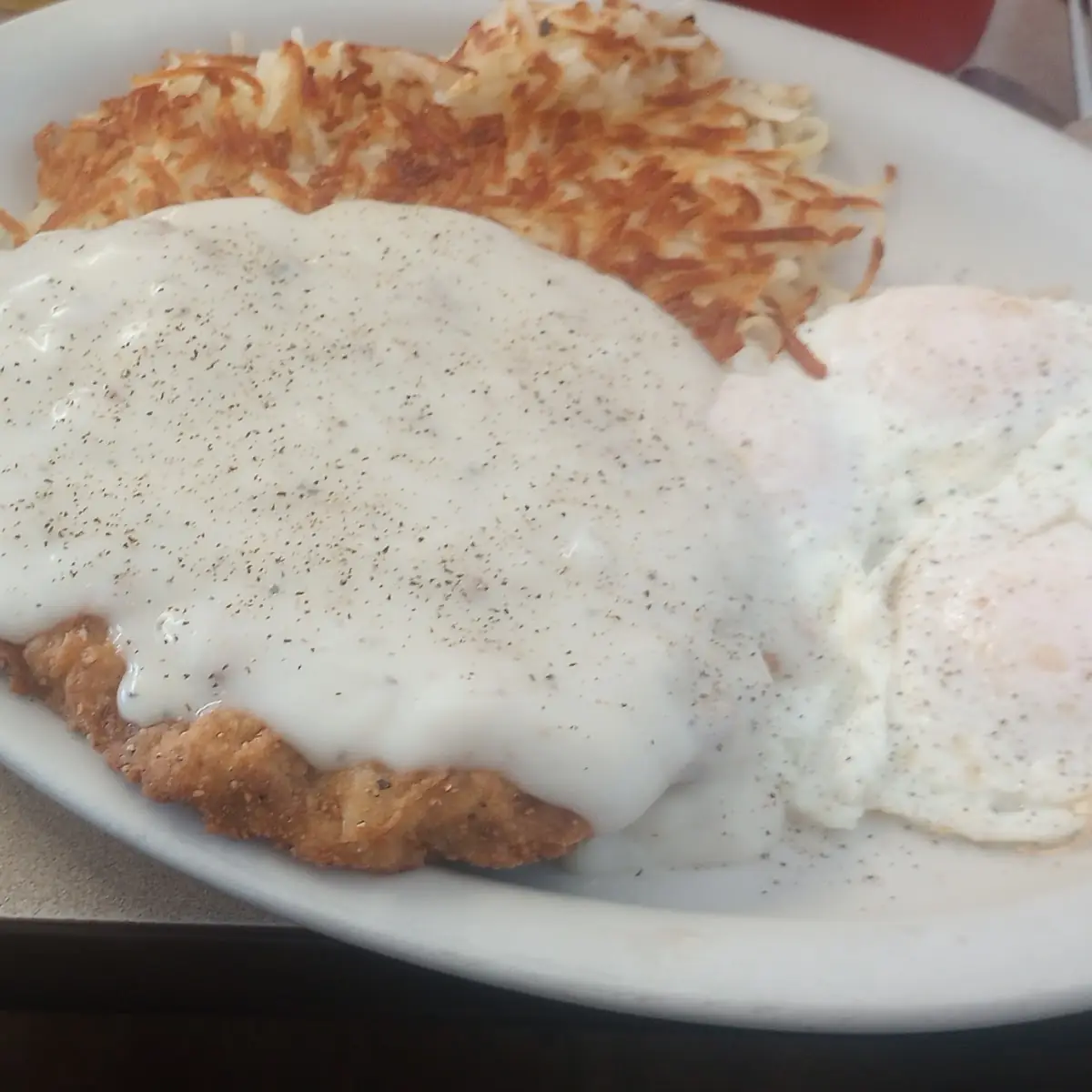 Chicken Fried Steak Hash Brown S & Wheat Toast