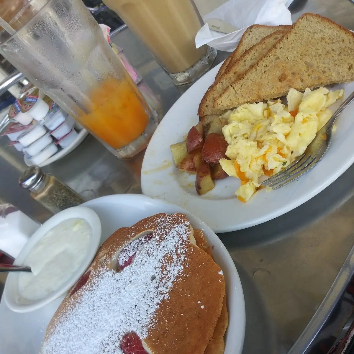 Strawberry Pancakes and Scrambled Eggs