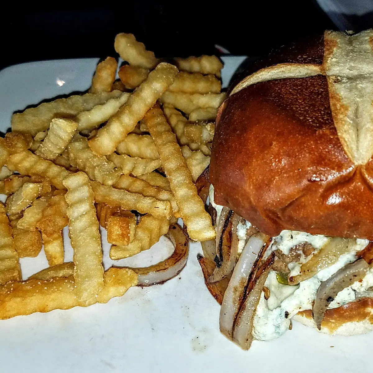 Rookies Burger with Blue Cheese
