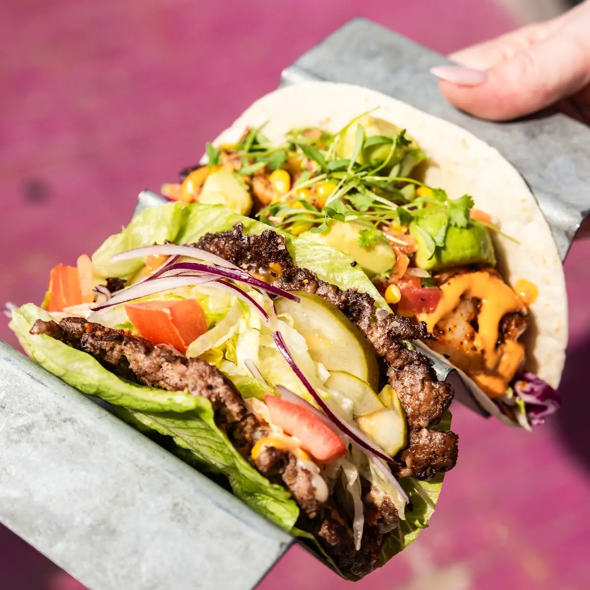 Kobe Bacon Burger Taco