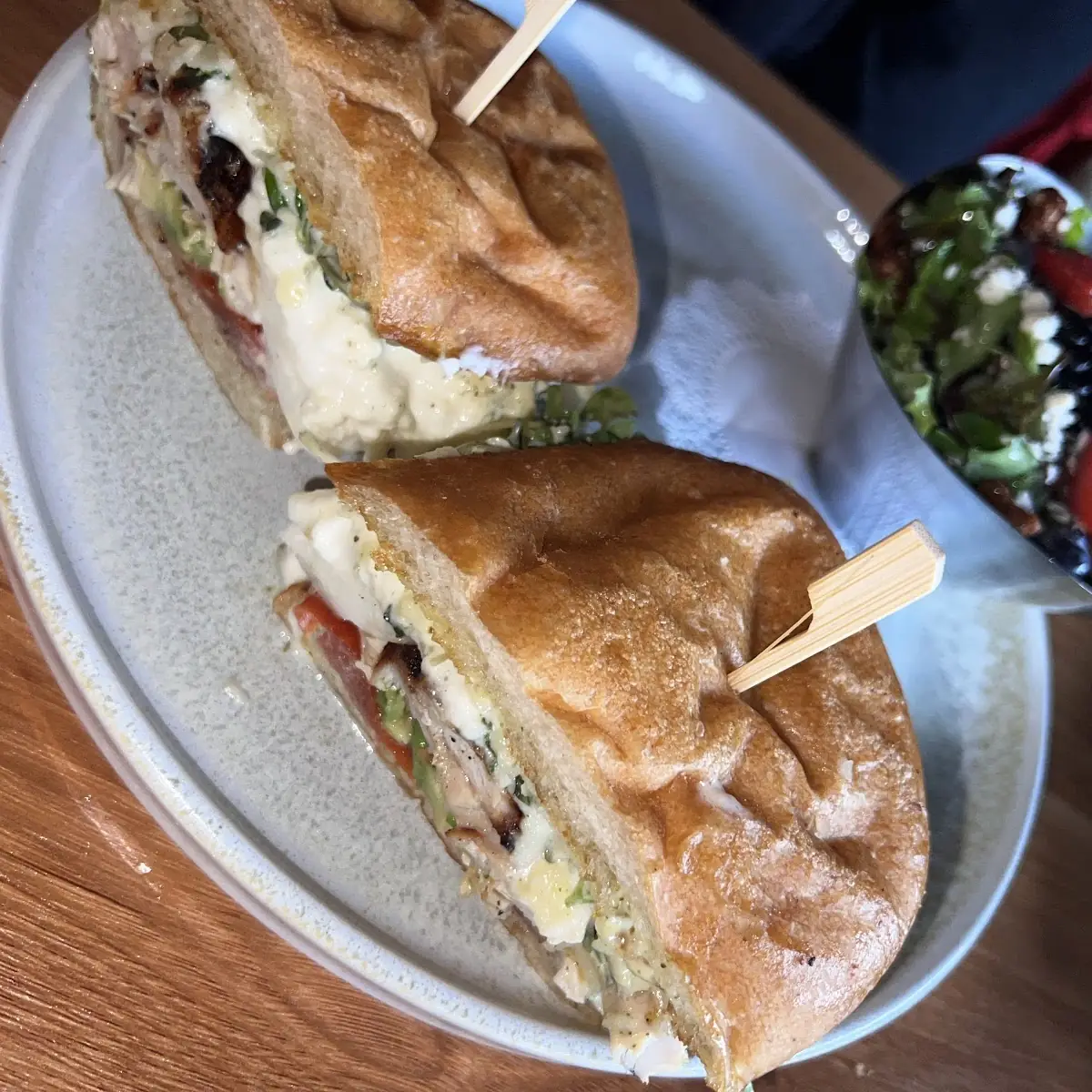 Caprese Sandwich with Salad