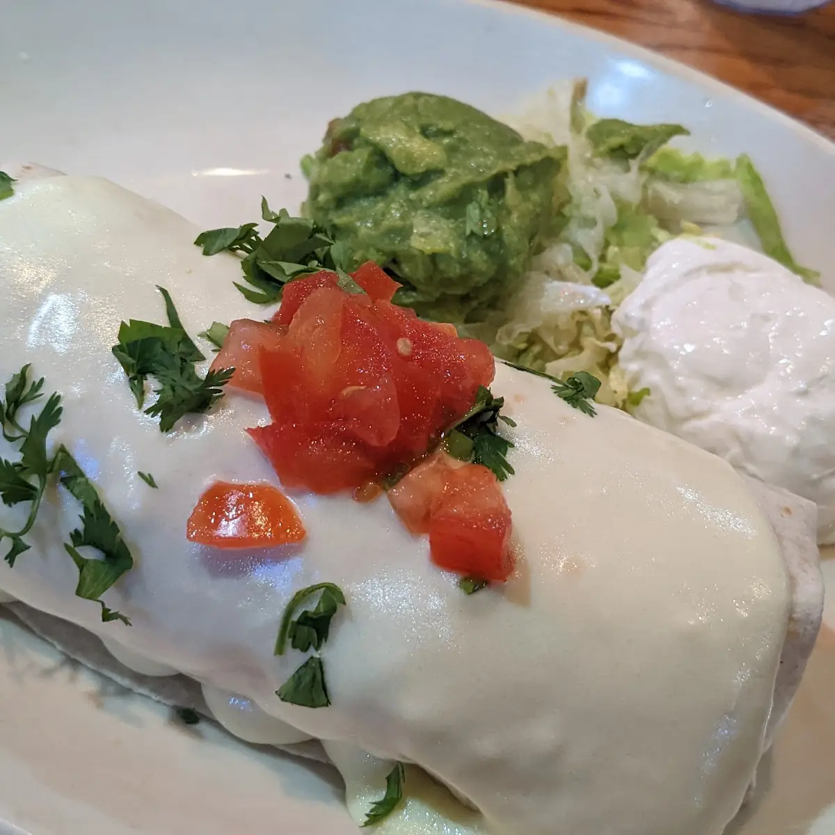 Chicken Burrito with Sour Cream Sauce