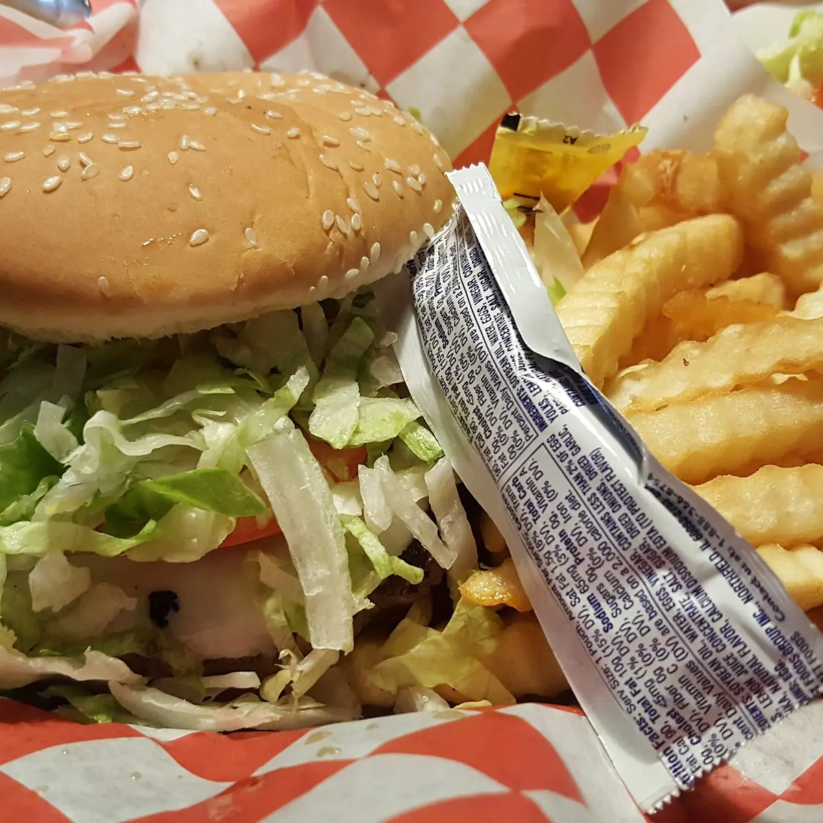 Hamburger Sandwich and Fries