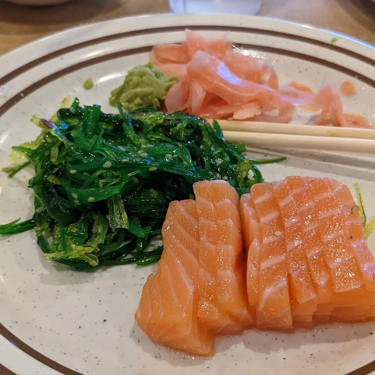 Salmon Sashimi and Seaweed Salad