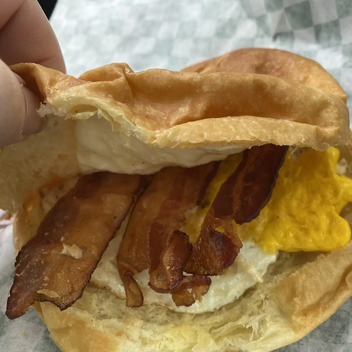 Bacon Egg and Cheese Croissant Sandwich