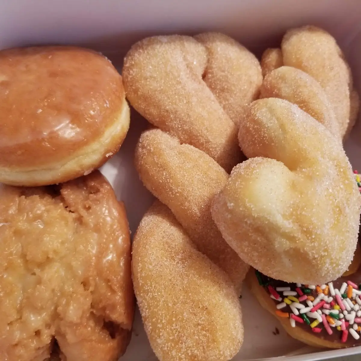 Glazed Donuts Some with Sprinkles