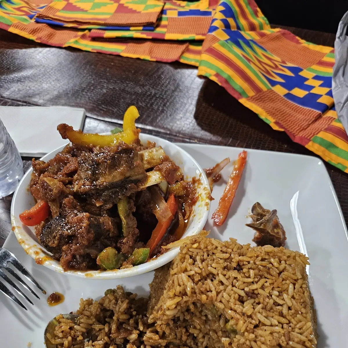 Goat Curry and Jollof Rice