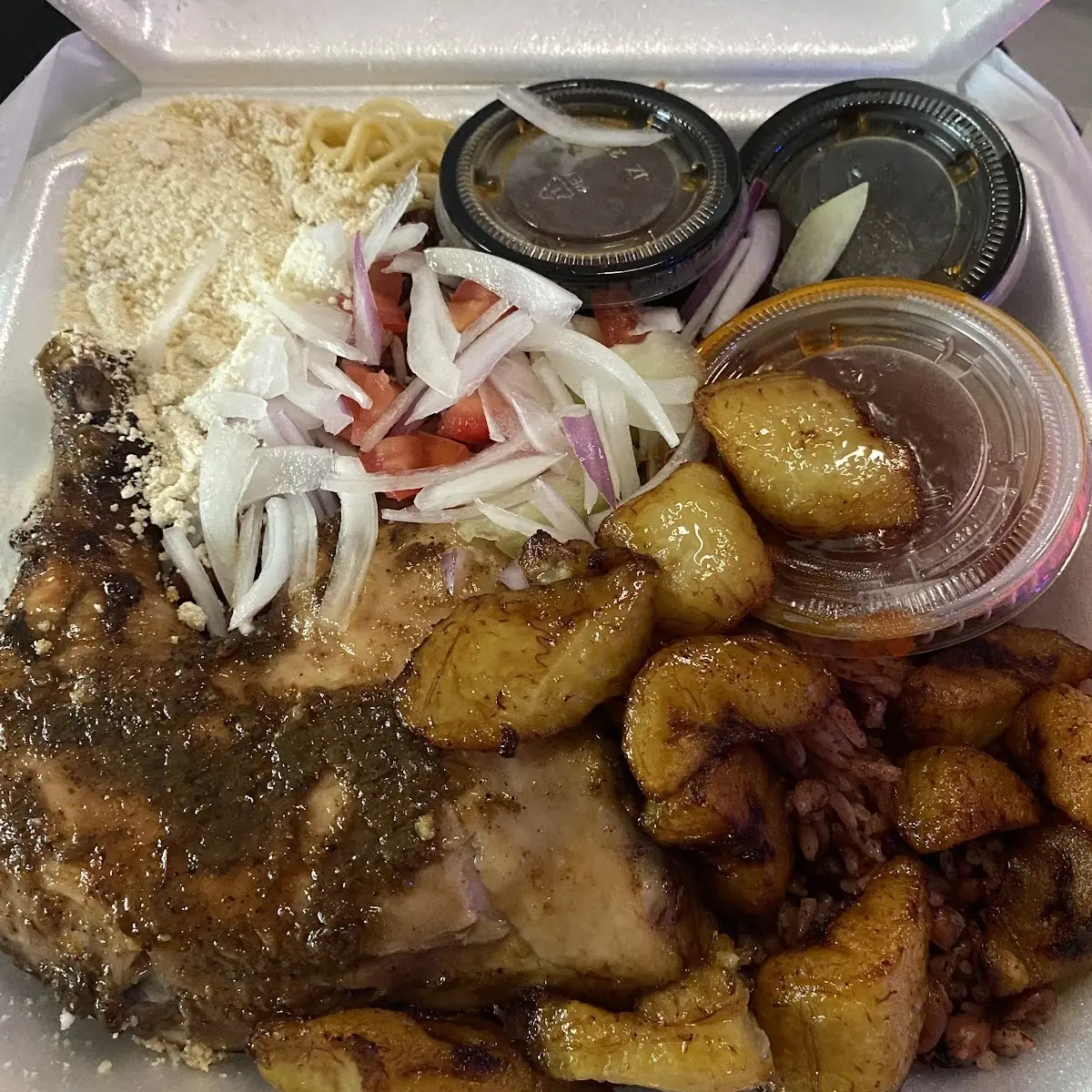 Jerk Chicken and Fried Plantains