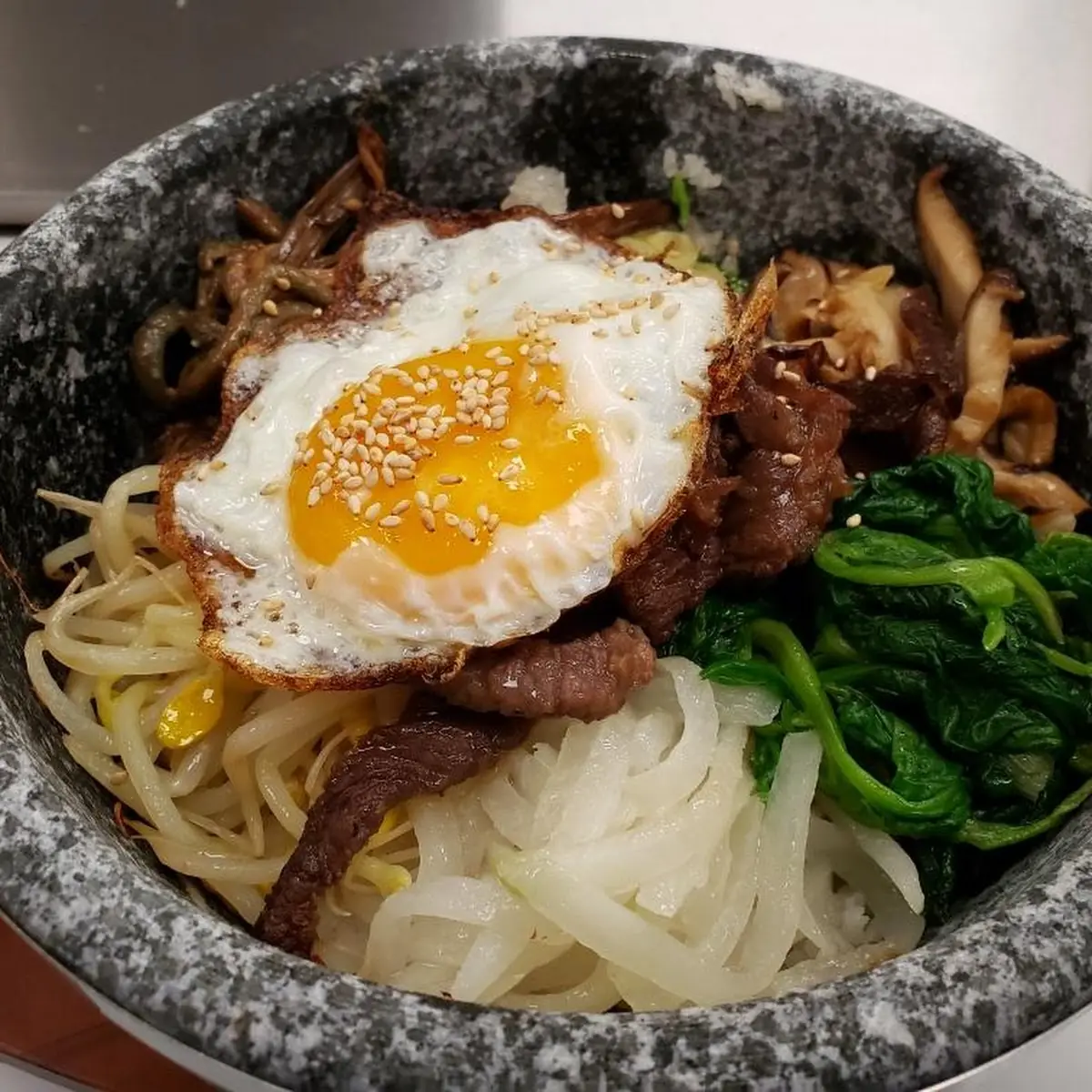 Dolsot Bibimbap with Fried Egg
