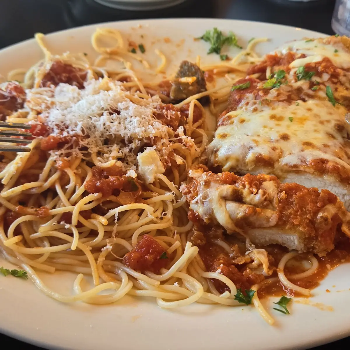 Eggplant Parm with Spaghetti