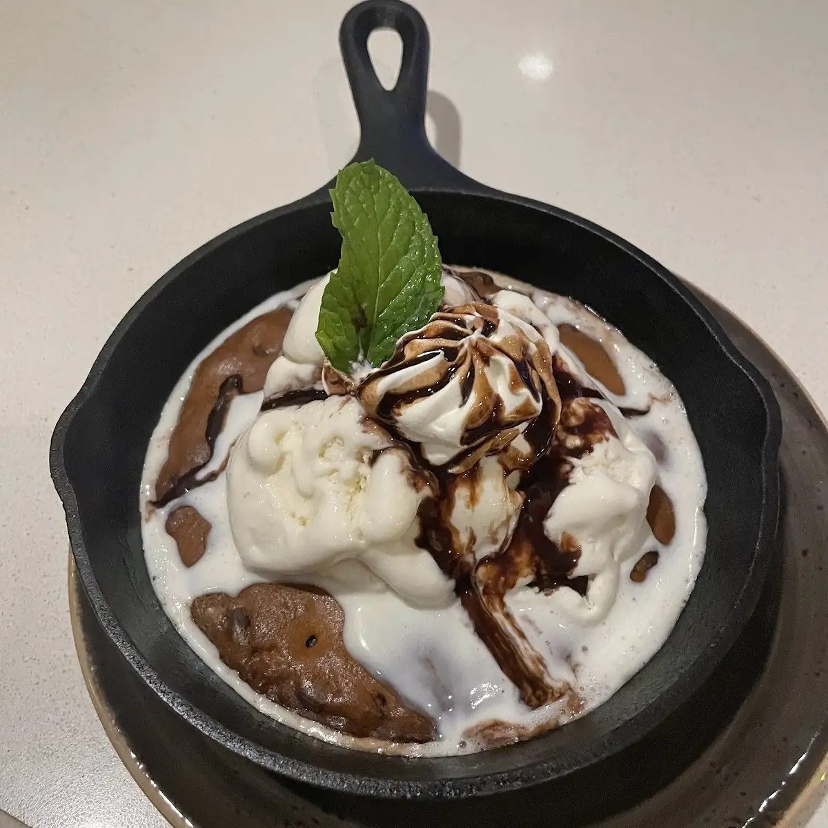 Cast Iron Skillet Baled Chocolate Chip Cookie