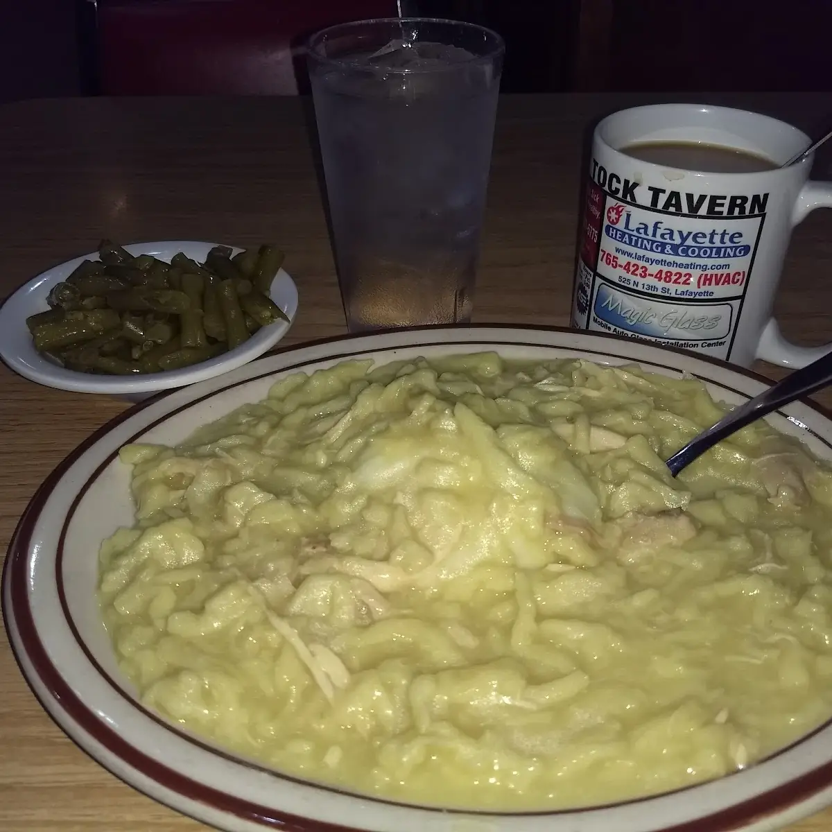 Chicken & Noodles over Mashed Potatoes