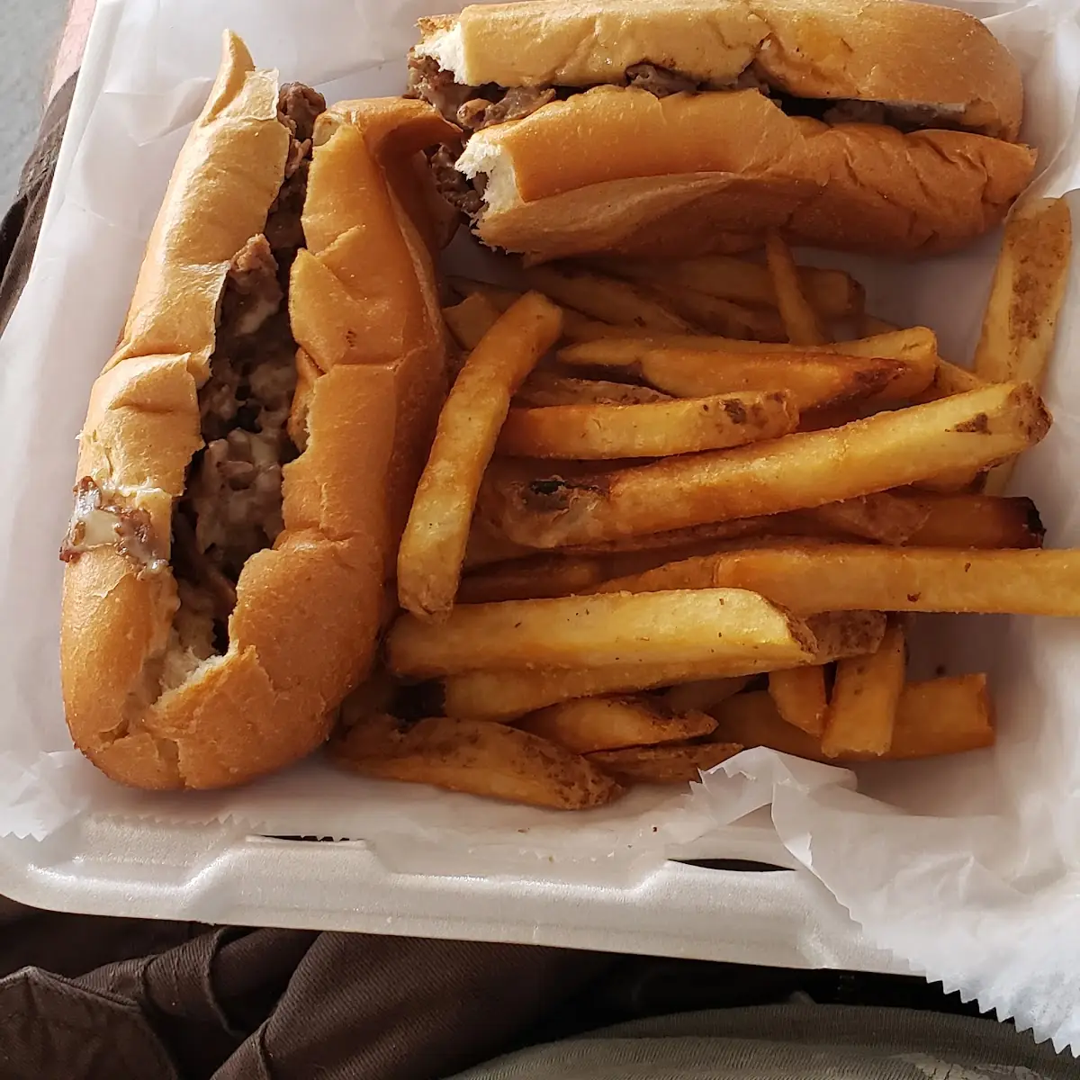 Cheesesteak Sub and Fries