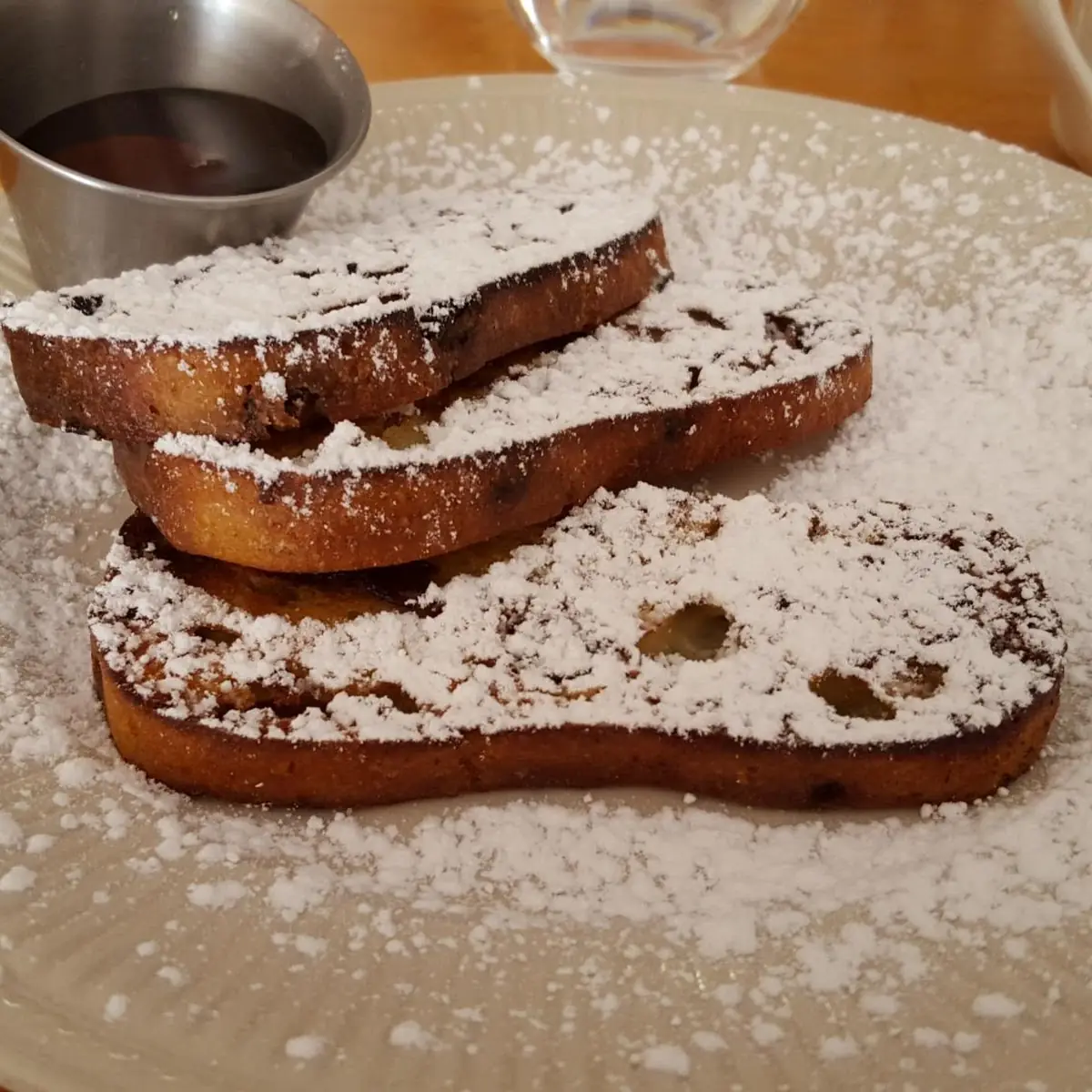 Pan-Fried Potato-Raisin Bread with Maple Syrup