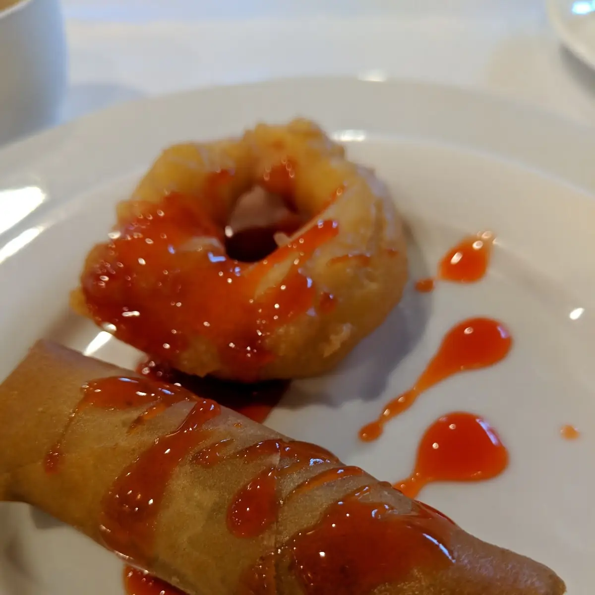 Eggroll and Fried Shrimp Appetizer