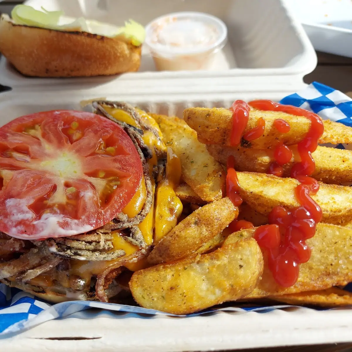 Veggie Burger, Char And Chowder