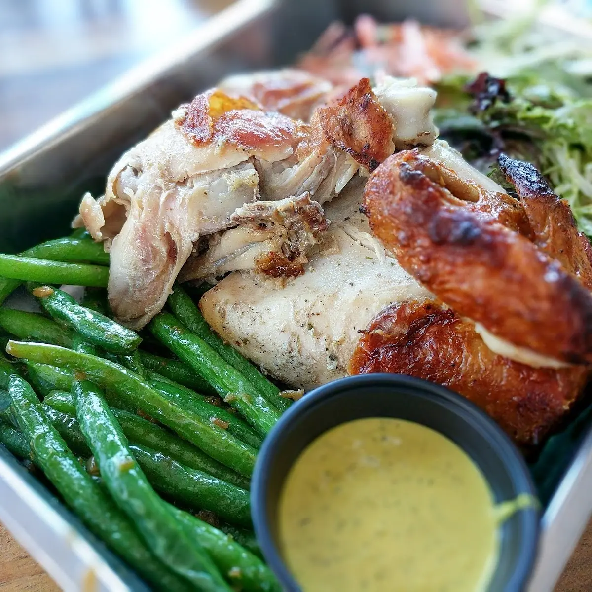 Half Chicken with Green Beans