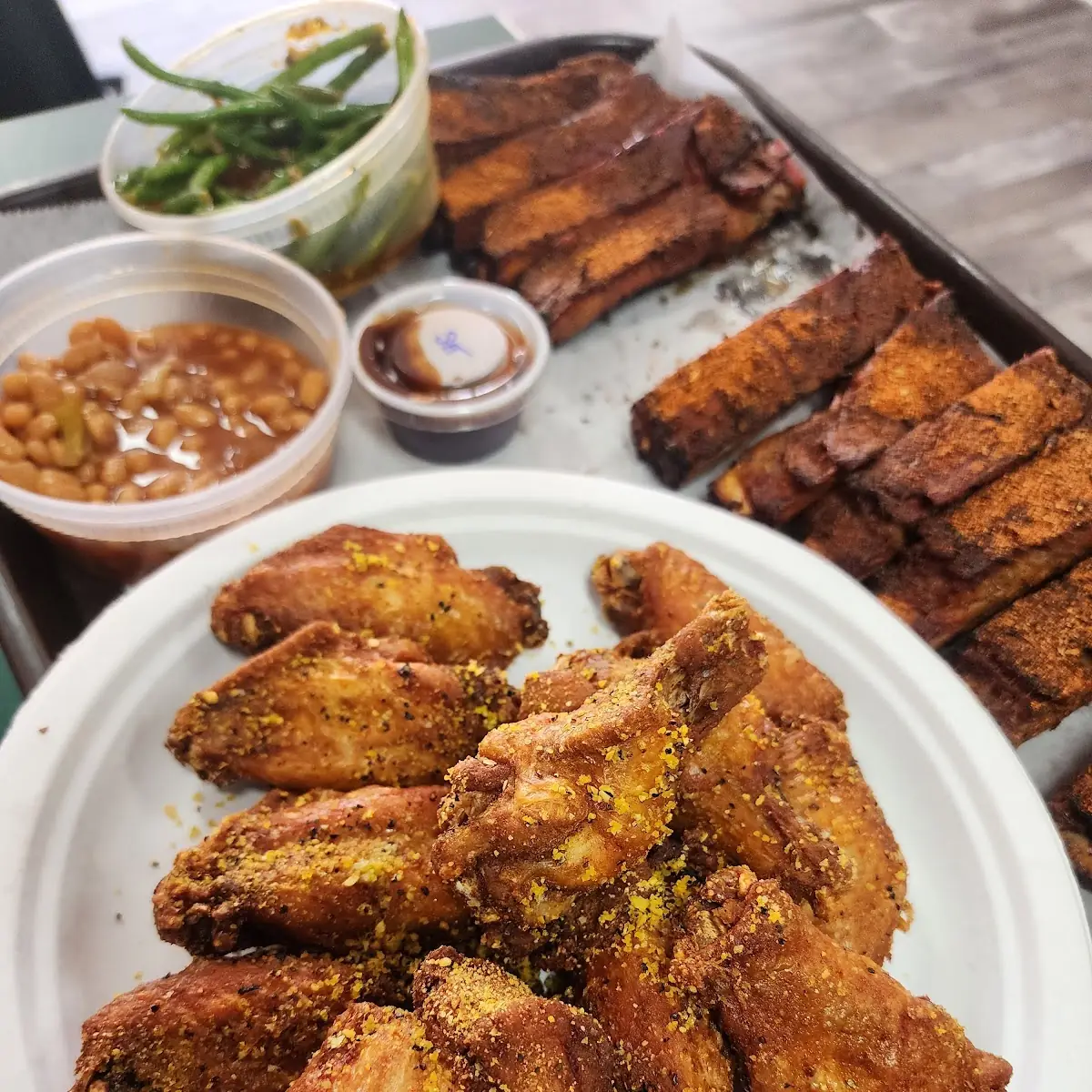 Dry Rub Ribs with Lemon Pepper Wings