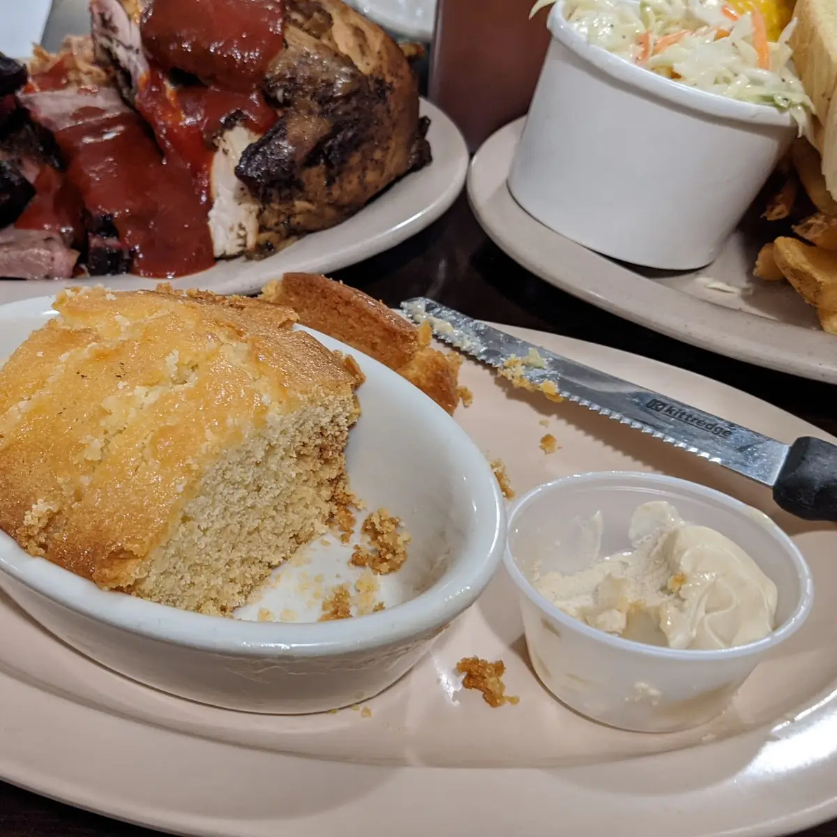 Maple Butter Cornbread Ribs Brisket Pulled Pork Half a Smoked Chicken