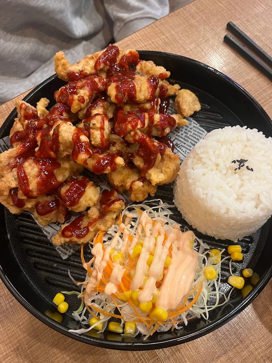 Spicy Fried Chicken with Rice
