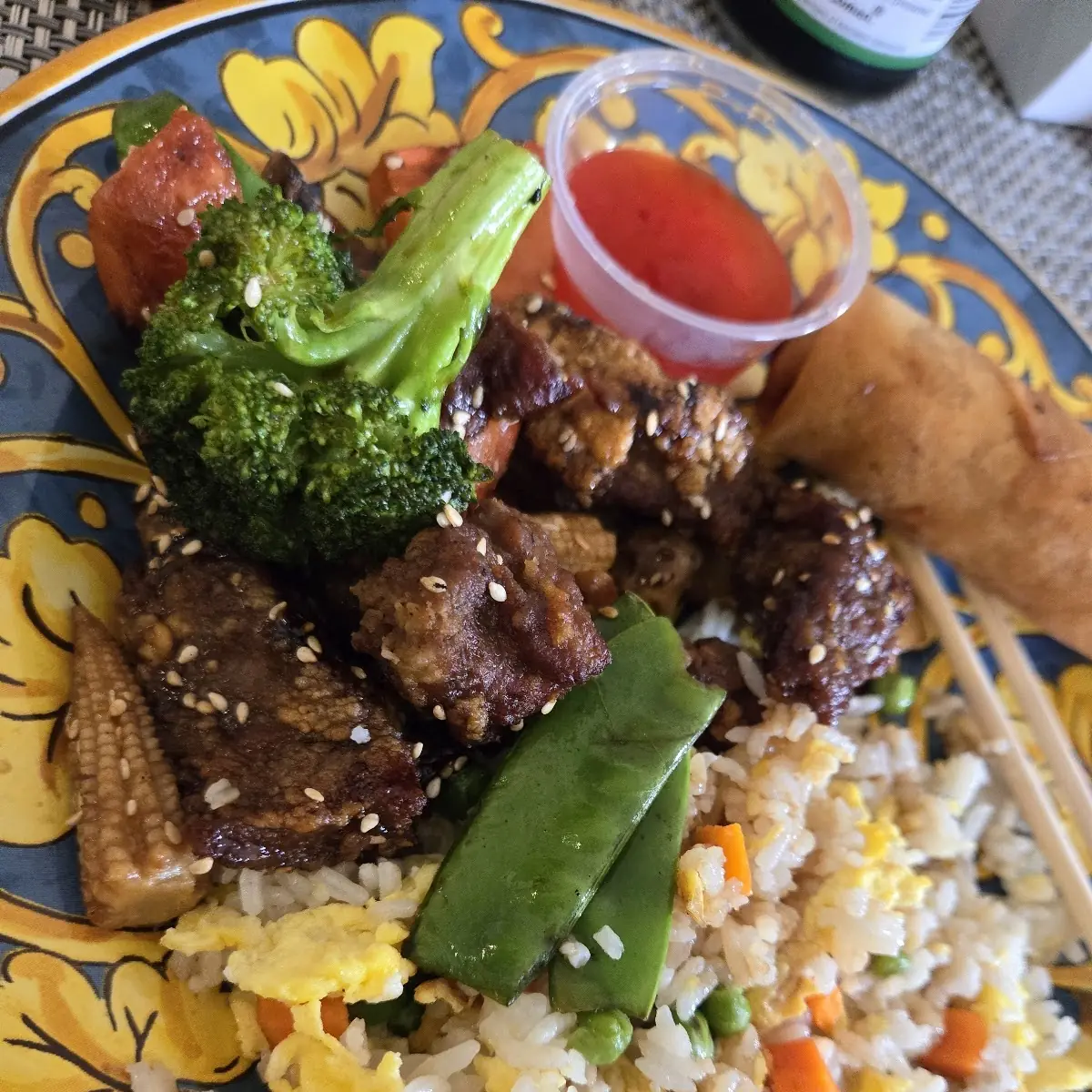 Sesame Beef with Fried Rice
