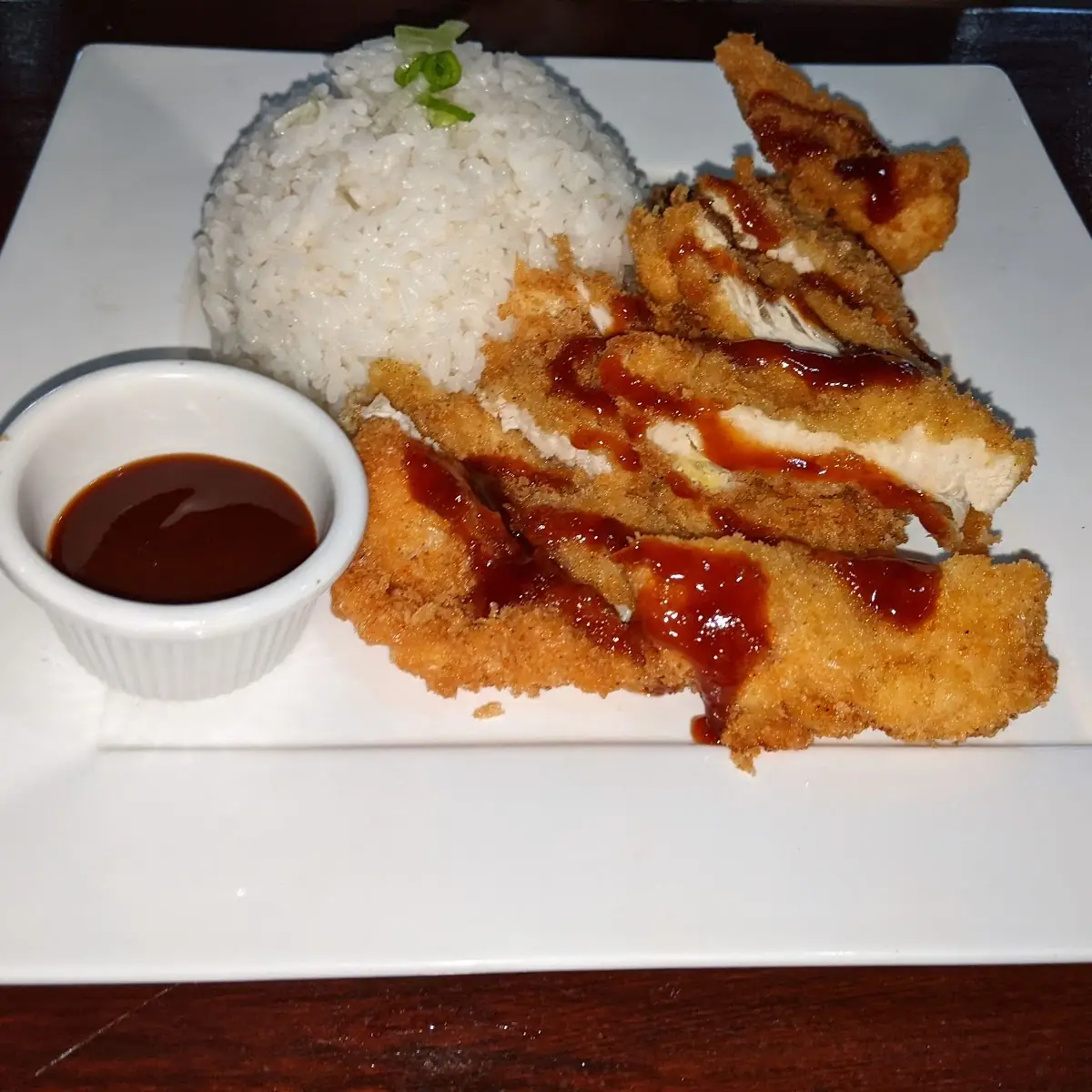 Pork Tonkatsu Rice とんかつご飯  (Deep fried pork cutlet, with sweet & tangy katsu sauce)