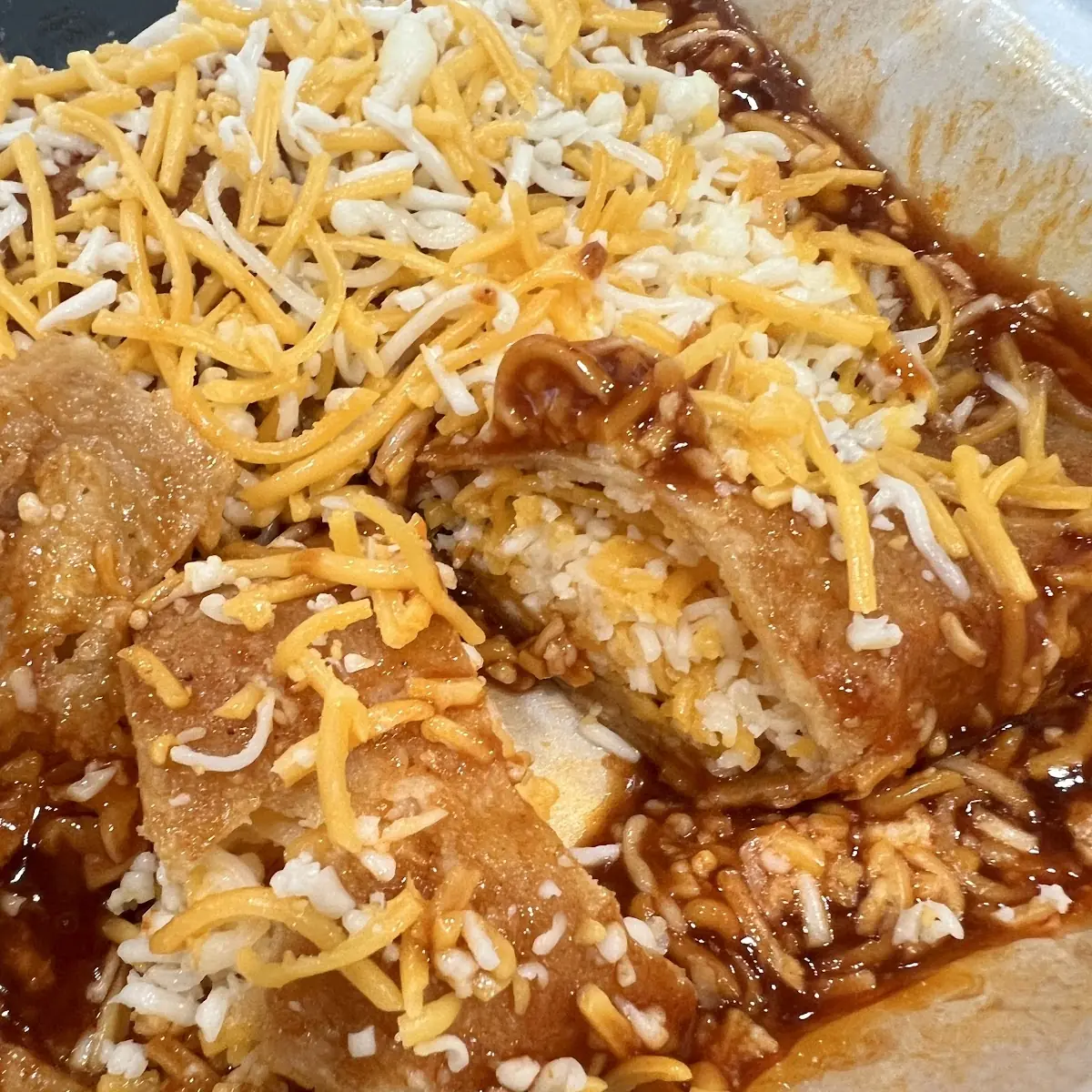 Beef Taco & Cheese Enchilada