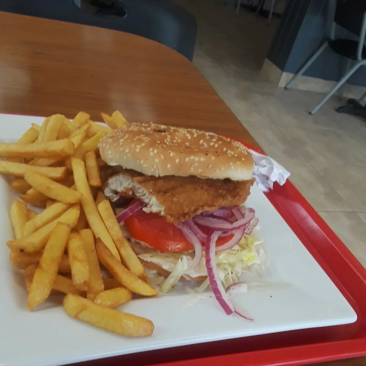 Fried Fish Sandwich w Fries