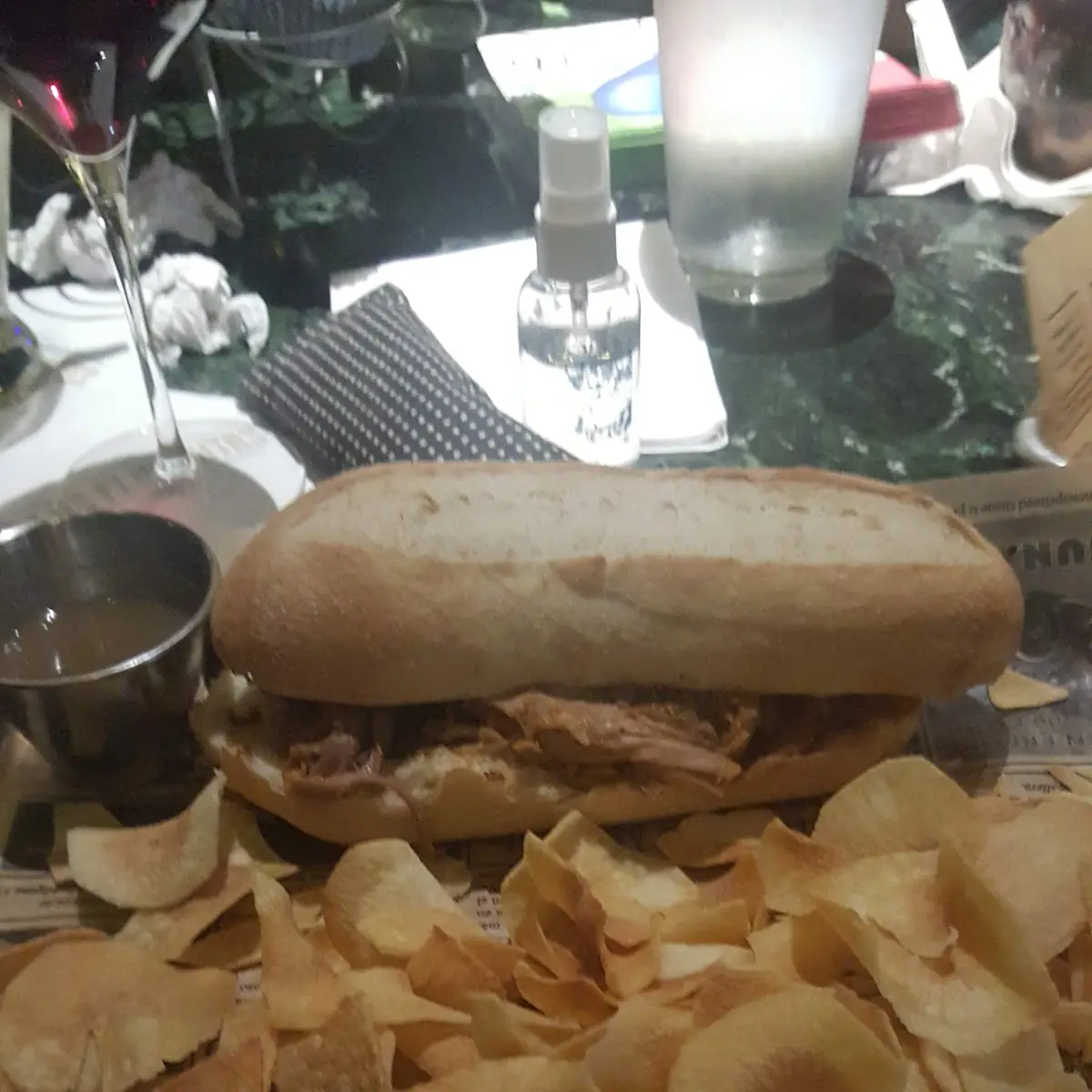 Pulled Pork Sandwich and Chips