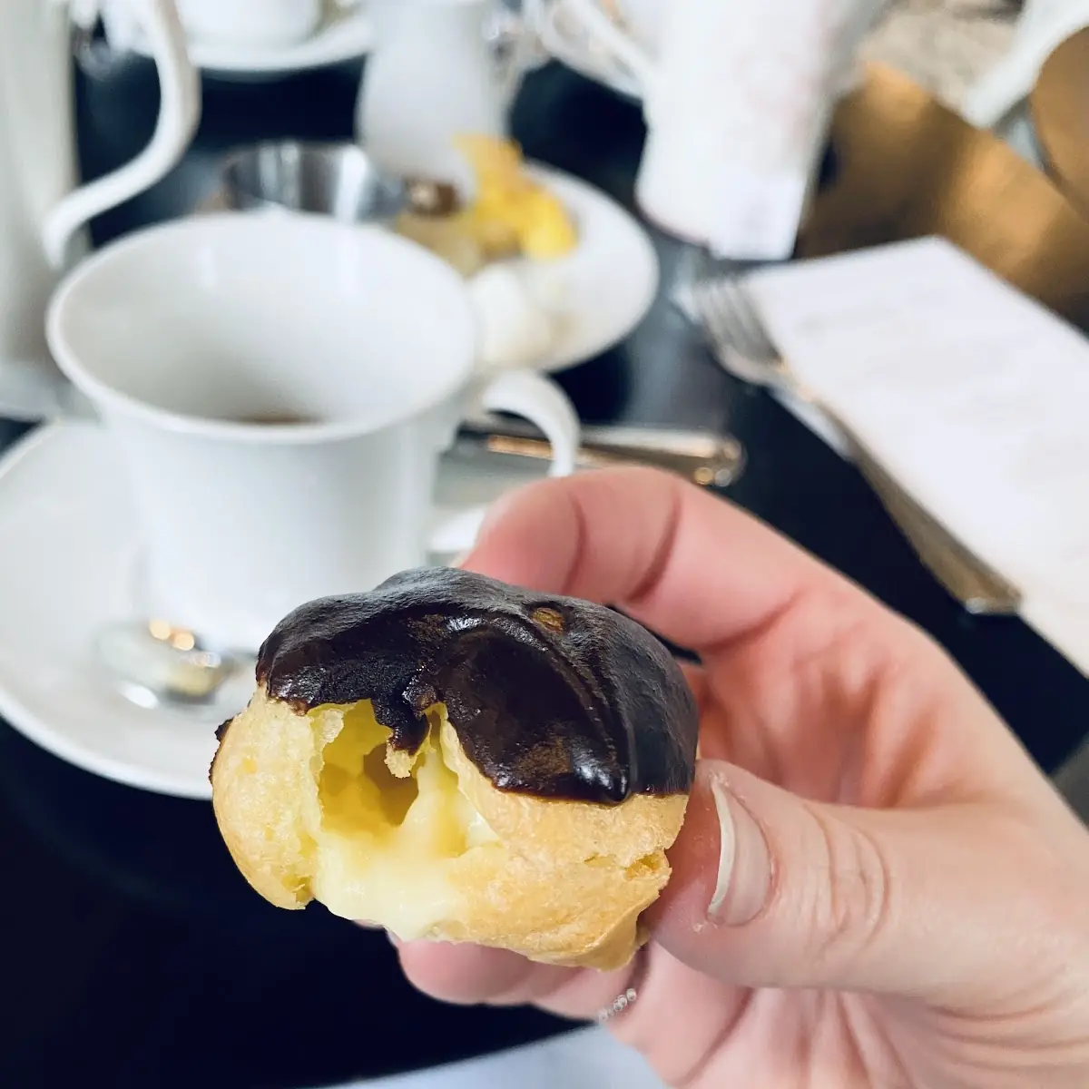 Dark Chocolate Glazed Profiterole