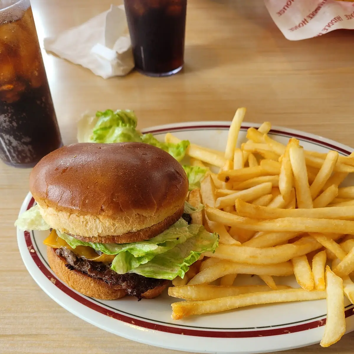 Huddle Burger and Fries with Cheese