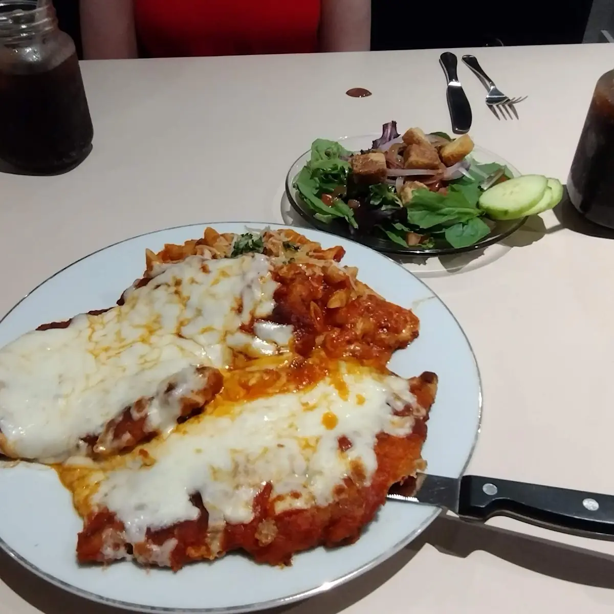 Chicken Parmesan with Side Salad